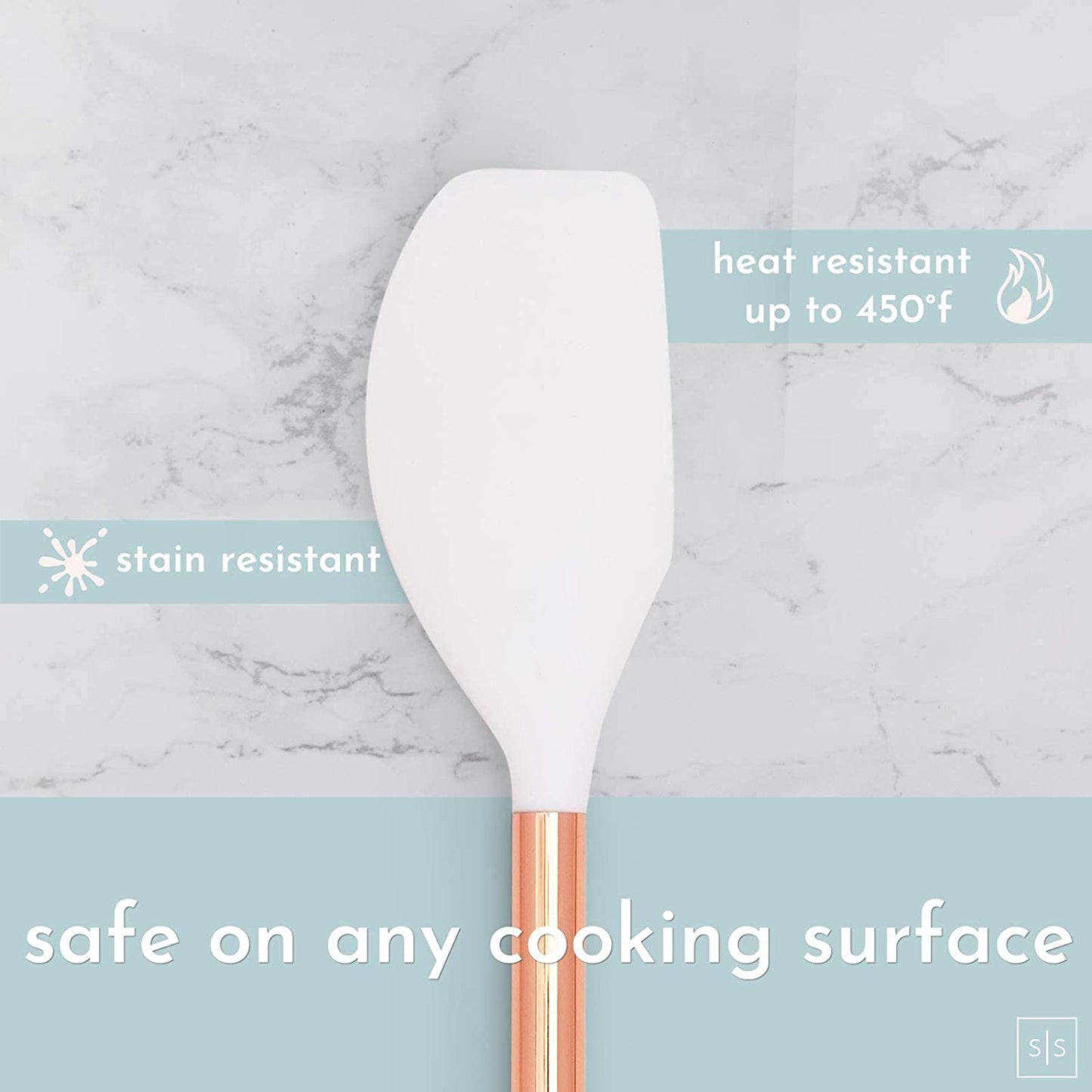 17-Piece White Silicone and Copper Kitchen Utensil Set with Holder - Elegant Rose Gold Cooking Tools for Nonstick Cookware, Featuring Measuring Cups and Spoons