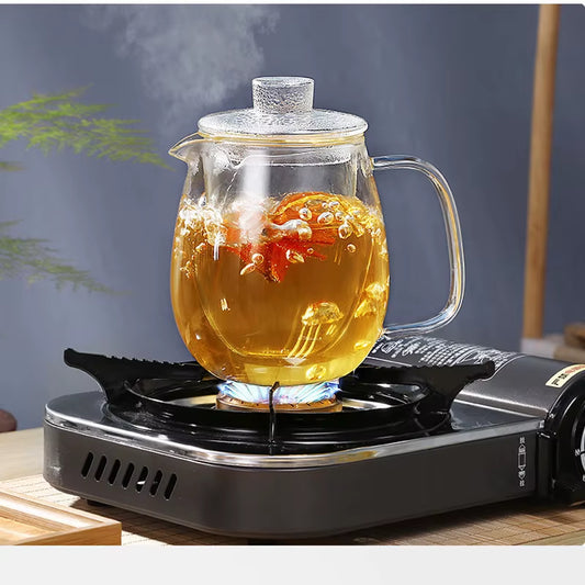 Elegant High-Temperature Resistant Glass Teapot with Infuser - Perfect for Stove Brewing