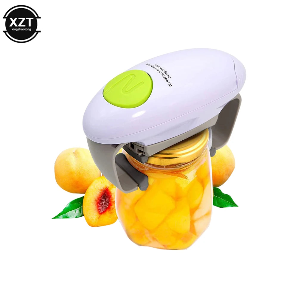 Automatic Electric Can Opener with Smooth Edge for Jars and Bottles - Essential Kitchen Appliance