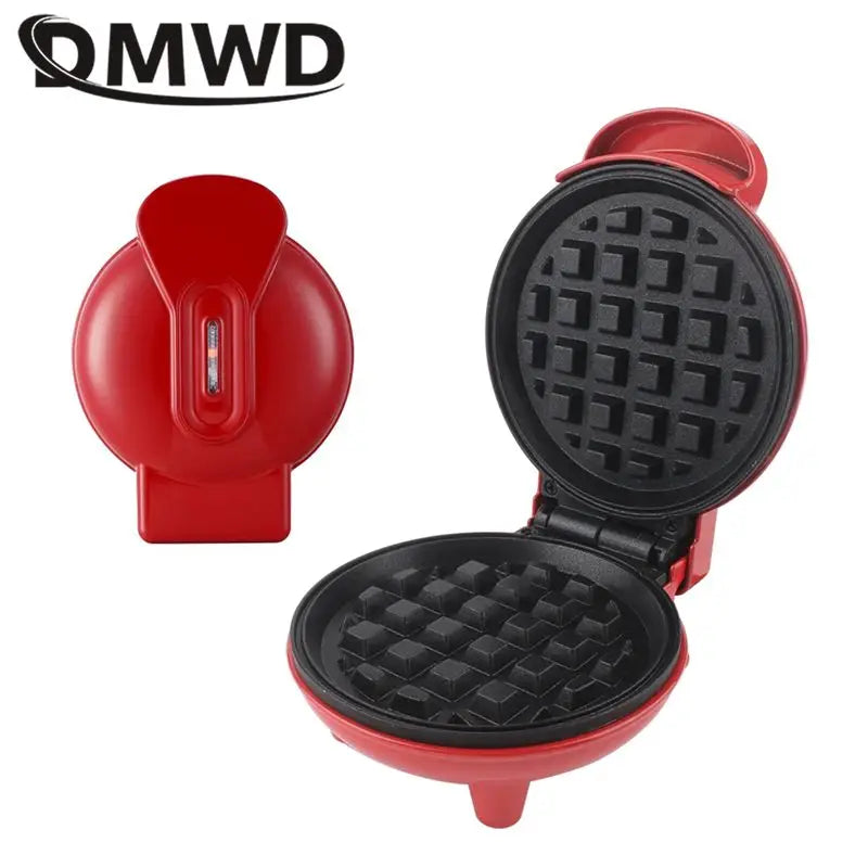 Electric Mini Waffle Maker and Breakfast Appliance with Non-Stick Coating and Dual-Sided Heating