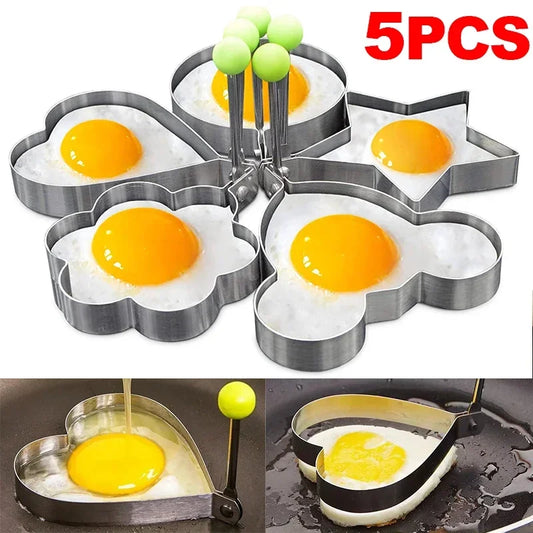 Stainless Steel Heart-Shaped Egg and Pancake Mold - Premium Breakfast Cooking Tool and Kitchen Accessory